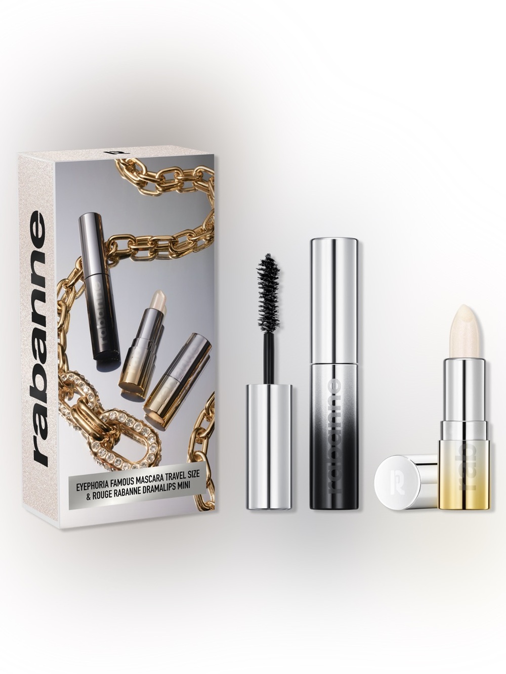 Rabanne EYEPHORIA Famous Mascara in Black+DRAMALIPS in SugarBaby Travel Sz NIB!